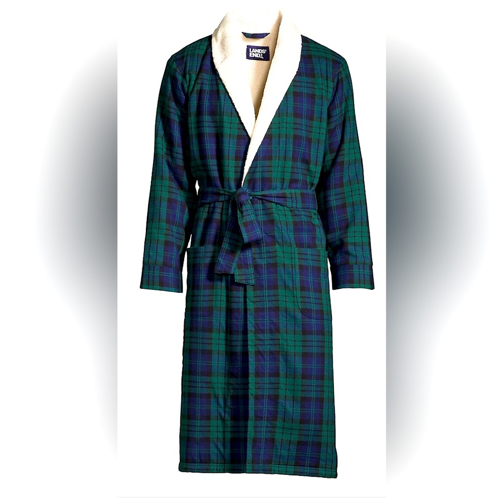 Men’s Lands' End Sherpa & Flannel Robe